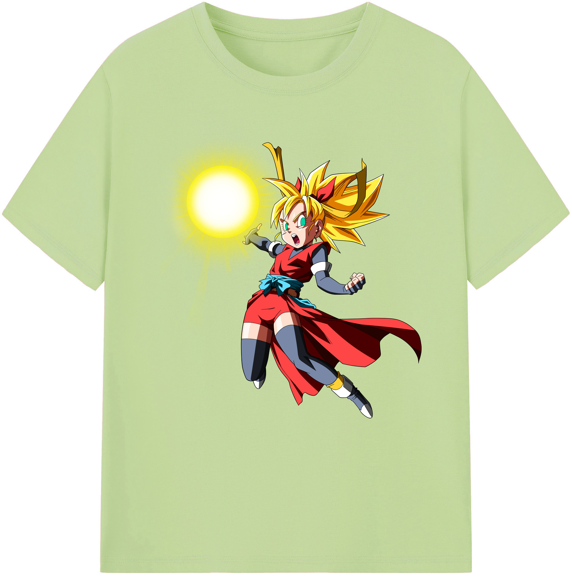 （画像用） ドラゴンボール カリフラ DRAGON BALL Caulifla 綿100％半袖Tシャツ（フロントプリント）